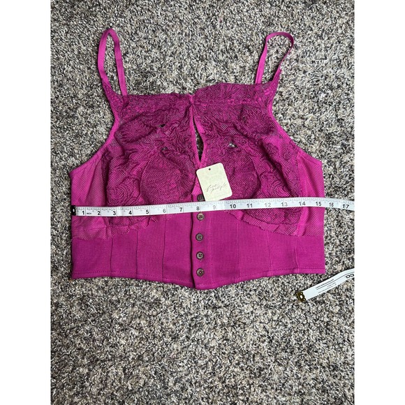 Free People “Have My Heart” Cropped Tank Top Raspberry Sorbet M - Picture 13 of 13